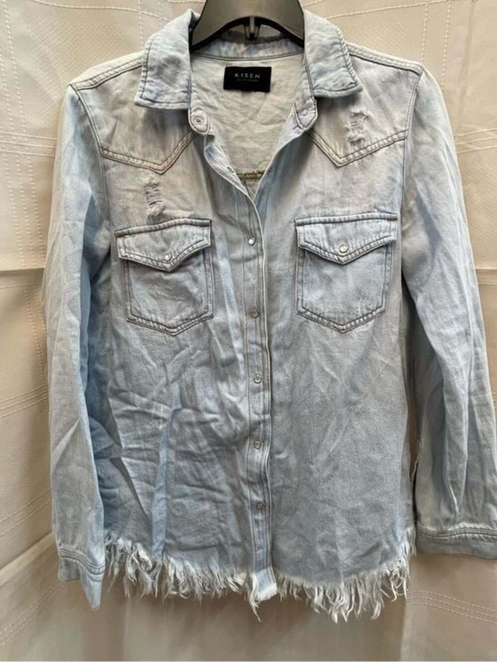 Coastal Cowgirl S Small Risen jeans Light Blue Denim Button-Down Shirt Barn